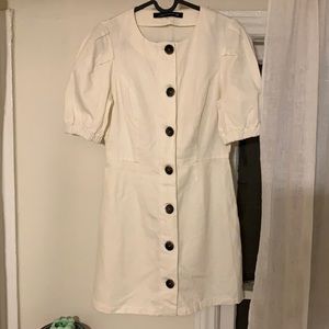 Zara White Denim Mini Dress